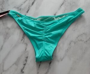 Victoria's Secret Nwt Aqua Mint Frost Ruched Back Itsy Swim Bikini Bottom XL